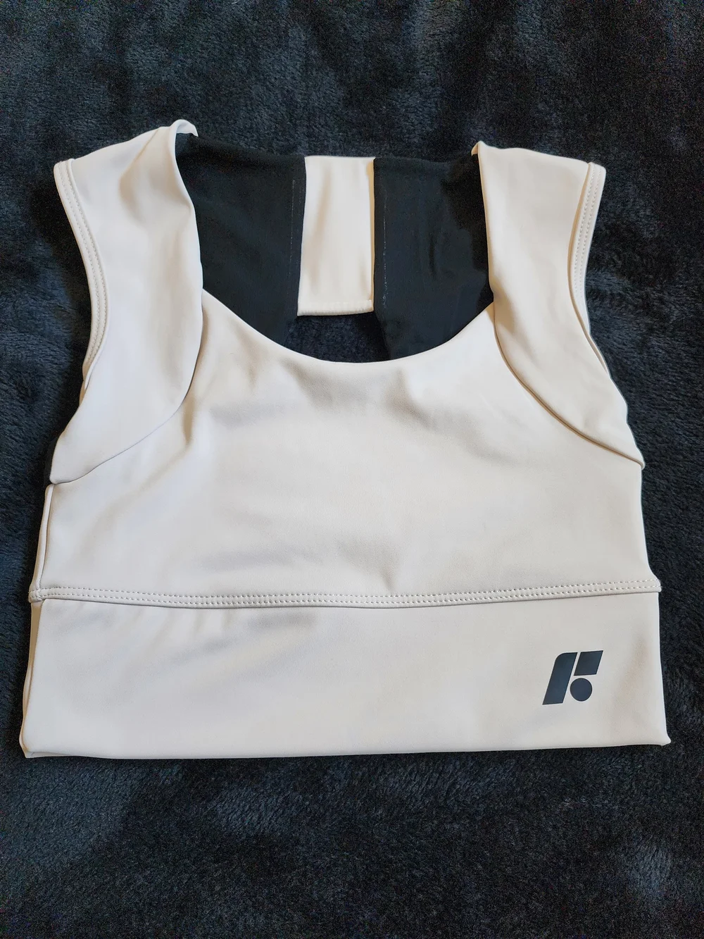 FORME Power Bra Posture Correcting Sports Bra Cream White Black Mesh Size Small